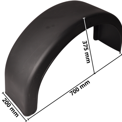 Cantonal Spatbord 13 inch - 700x200x375 mm - beide zijdes rond
