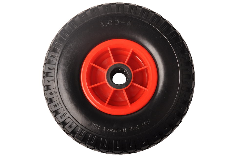 Cantonal Steekwagenwiel - 3.00-4 - anti-lek en kunststof velg - maximale belasting: 125 kg - asgat/naafdiameter: 25 mm - inclusief rollager