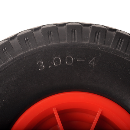 Cantonal Steekwagenwiel - 3.00-4 - anti-lek en kunststof velg - maximale belasting: 125 kg - asgat/naafdiameter: 25 mm - inclusief rollager