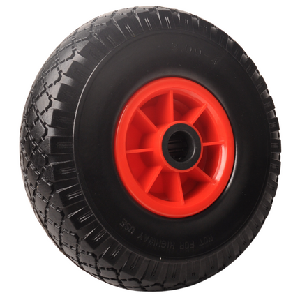 Cantonal Steekwagenwiel - 3.00-4 - anti-lek en kunststof velg - maximale belasting: 125 kg - asgat/naafdiameter: 25 mm - inclusief rollager