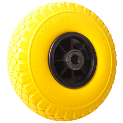 Cantonal Steekwagenwiel - 3.00-4 - massief/anti-lek band en kunststof velg - maximale belasting: 100 kg - asgat/naafdiameter: 20 mm - inclusief rollager