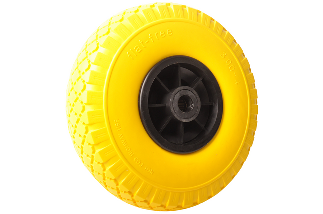 Cantonal Steekwagenwiel - 3.00-4 - massief/anti-lek band en kunststof velg - maximale belasting: 100 kg - asgat/naafdiameter: 20 mm - inclusief rollager