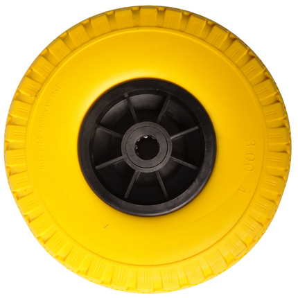 Cantonal Steekwagenwiel - 3.00-4 - massief/anti-lek band en kunststof velg - maximale belasting: 100 kg - asgat/naafdiameter: 20 mm - inclusief rollager