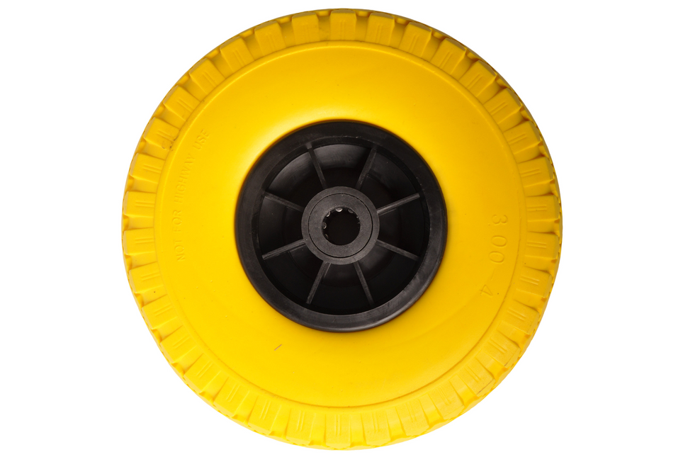 Cantonal Steekwagenwiel - 3.00-4 - massief/anti-lek band en kunststof velg - maximale belasting: 100 kg - asgat/naafdiameter: 20 mm - inclusief rollager