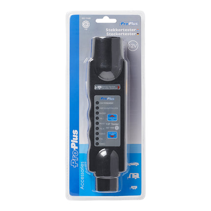 Cantonal Stekker Tester 13 polig 12 V. Test knipperlichten, achterlicht, remlicht, achteruitrijlicht en mistachterlicht. Werkt op 9 Volt batterijen. ( niet bijgesloten)