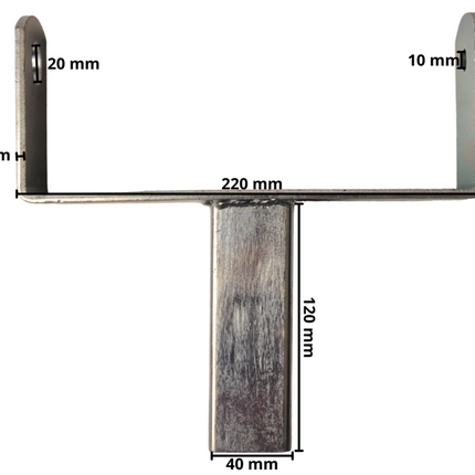 Cantonal Steun voor kielrol 200x85 mm Koker 40 mm