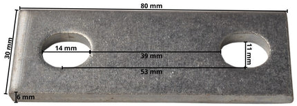 Cantonal Stroppenplaat 80x30x6 mm
