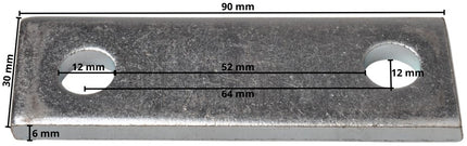 Cantonal Stroppenplaat 90x30x6 mm