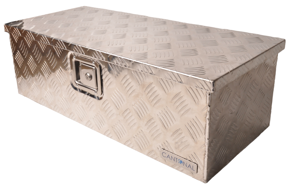 Cantonal Traanplaat aluminium disselkist/gereedschapkist/disselbak 765x330x245 mm - inbouwslot