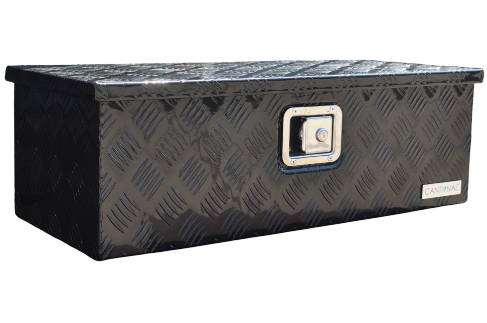 Cantonal Traanplaat aluminium disselkist/gereedschapkist/disselbak 765x330x245 mm -  inclusief geïntegreerd slot - 2,5 mm dik materiaal