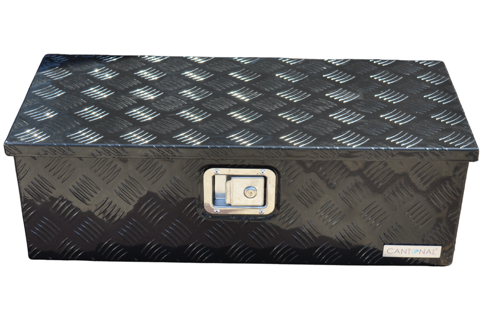 Cantonal Traanplaat aluminium disselkist/gereedschapkist/disselbak 765x330x245 mm -  inclusief geïntegreerd slot - 2,5 mm dik materiaal