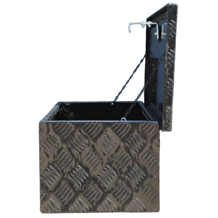 Cantonal Traanplaat aluminium disselkist/gereedschapkist/disselbak 765x330x245 mm -  inclusief geïntegreerd slot - 2,5 mm dik materiaal