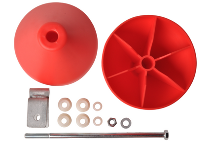 Cantonal Trompetrollen set voor rubberboten - rood - kunststof 320 mm