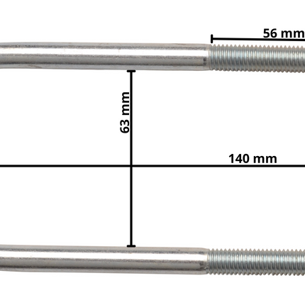 Cantonal U-bout / strop M10 140x63 mm
