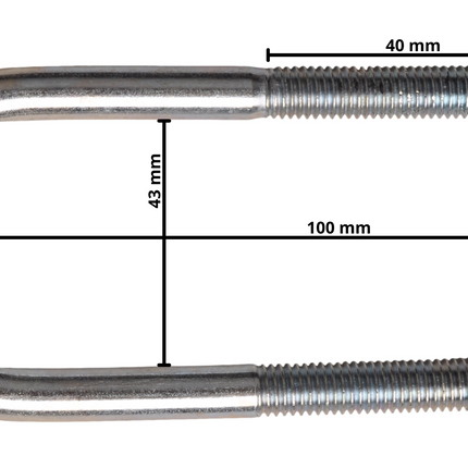 Cantonal U-bout / U-beugel strop M10 100x43 mm