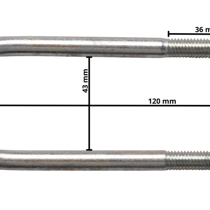 Cantonal U-bout / U-beugel strop M10 120x43 mm