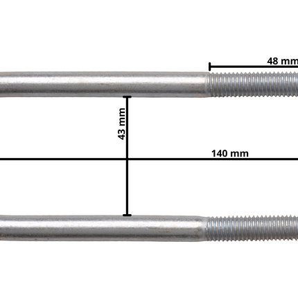 Cantonal U-bout / U-beugel strop M10 140x43 mm