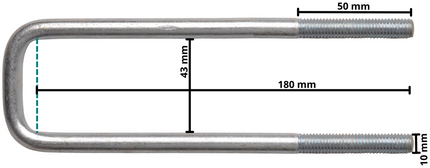 Cantonal U-bout / U-beugel strop M10 180x43 mm