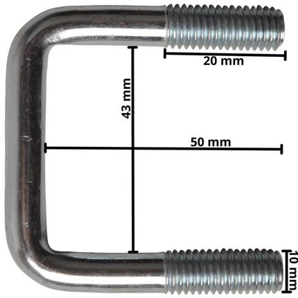 Cantonal U-bout / U-beugel strop M10 50x43 mm