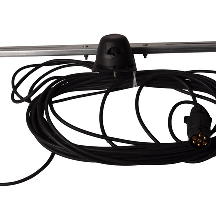 Cantonal Uitschuifbare lichtbalk van metaal - 140 > 200 cm - inclusief reflectoren - 7 polig