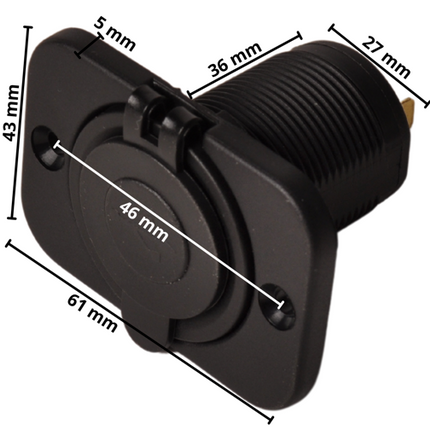 Cantonal USB inbouwdoos 12V/24V (tweevoudig)