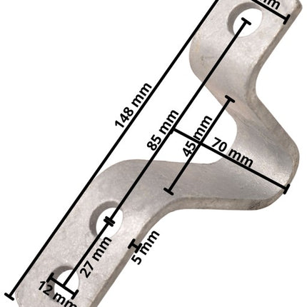 Cantonal Valbeugel dissel 3 bevestigingsgaten