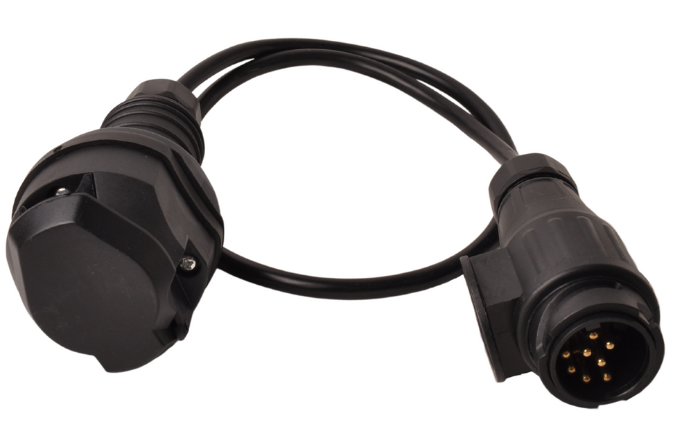 Cantonal Verlengkabel 8 aderig met 1x 13-polige stekker & 1x 13-polige contrastekker - 100 cm