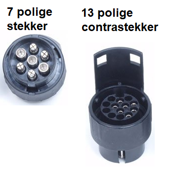 Cantonal Verloopstekker adapter Premium : Auto 7 polig - Aanhanger 13 polig