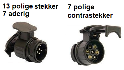 Cantonal Verloopstekker - auto 13 polig > aanhanger 7 polig - extra lang