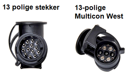 Cantonal Verloopstekker  extra lang 13-polig >  Multicon stekker