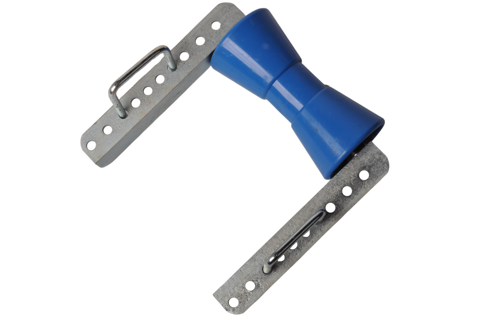 Cantonal Verstelbare kielrol set - 200x85 mm - blauw - inclusief U-bouten 100x73 mm - PE