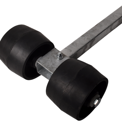 Cantonal Verstelbare kimrol set zwart - massief rubber - 30x30x300 mm  - gegalvaniseerd staal