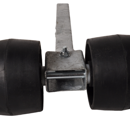 Cantonal Verstelbare kimrol set zwart - massief rubber - 30x30x300 mm  - gegalvaniseerd staal