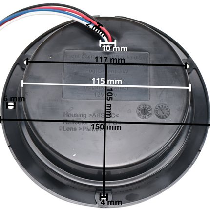 Cantonal Verzonken chromen achterlicht 155,4x42,7 mm