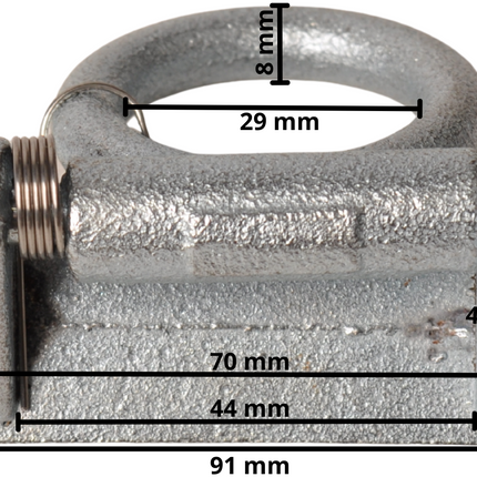 Cantonal Vloerring met veer 90x23 mm - set van 4 stuks