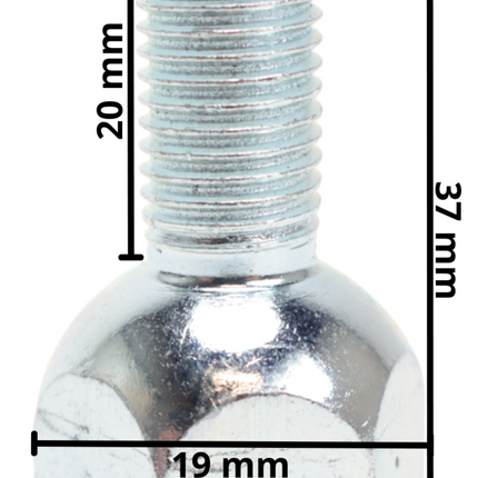 Cantonal Wielbout - bolconisch/sferisch - M10x1.25 - geschikt voor 8 inch velgen met vetnippel uitsparing