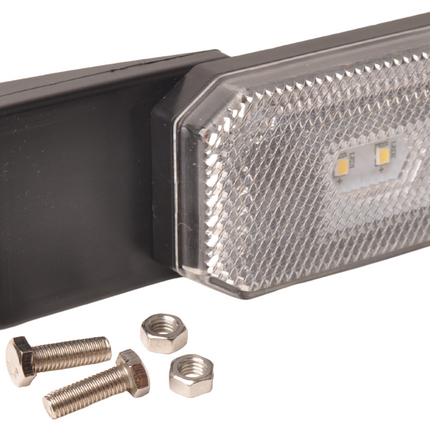 Cantonal Witte Zijmarkeringslamp - L/R - 12-24V - inclusief steun - wit