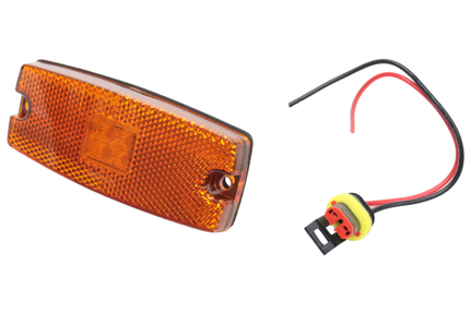 Cantonal Zijmarkeringslamp LED - 110x43 mm - 10-30V - oranje/geel - losse draad aansluiting