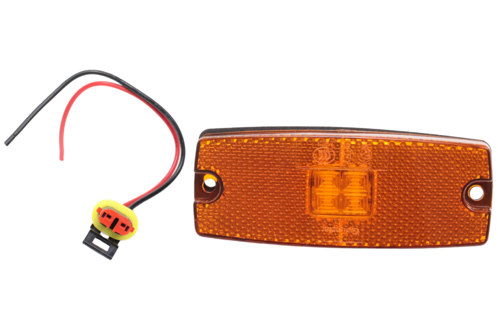 Cantonal Zijmarkeringslamp LED - 110x43 mm - 10-30V - oranje/geel - losse draad aansluiting