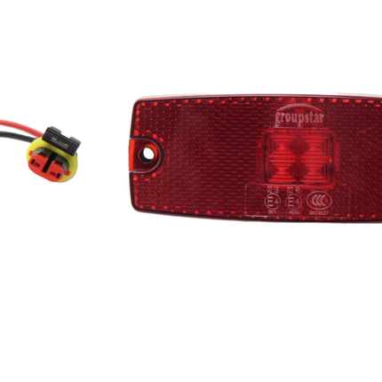 Cantonal Zijmarkeringslamp LED - 110x43 mm - 10-30V- rood - losse draad aansluiting