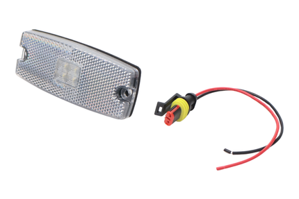 Cantonal Zijmarkeringslamp LED - 110x43 mm - 10-30V- wit - losse draad aansluiting