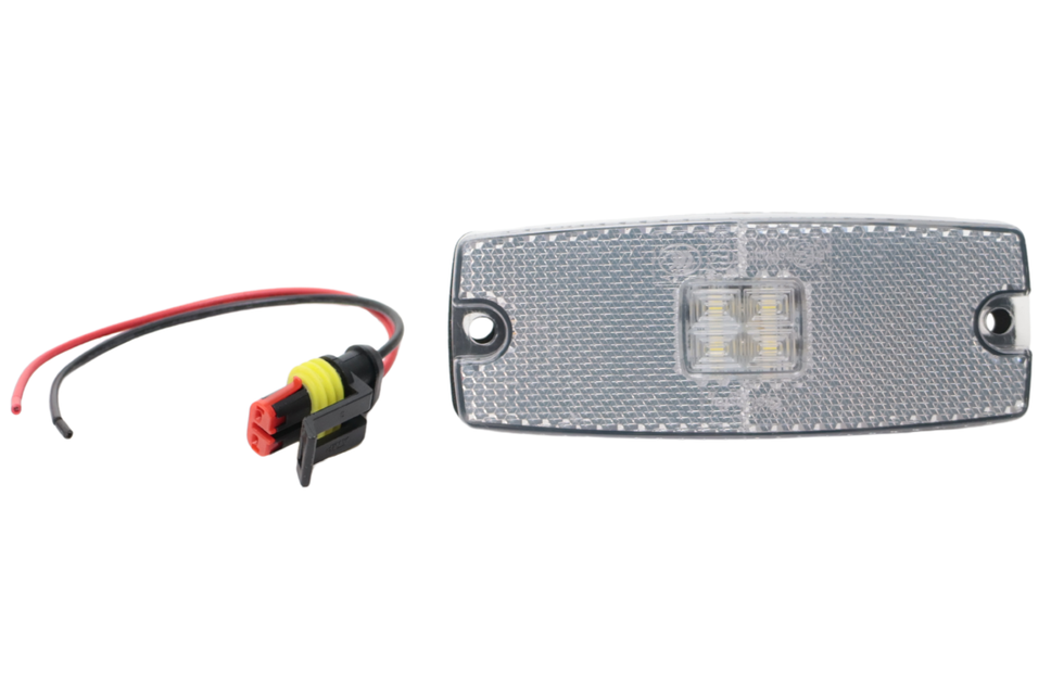 Cantonal Zijmarkeringslamp LED - 110x43 mm - 10-30V- wit - losse draad aansluiting