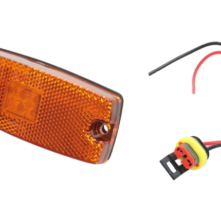Cantonal Zijmarkeringslamp LED - 110x44 mm - 10-30V - oranje/geel - losse draad aansluiting