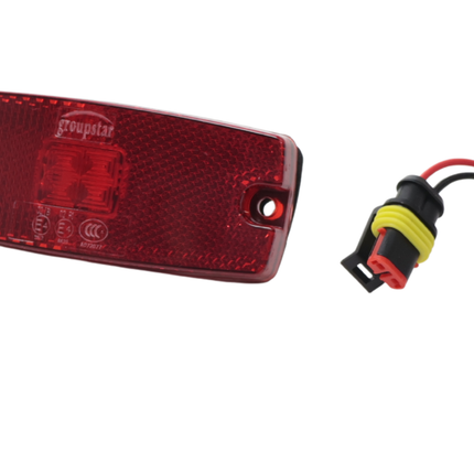 Cantonal Zijmarkeringslamp LED - 110x44 mm - 10-30V- rood - losse draad aansluiting