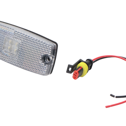 Cantonal Zijmarkeringslamp LED - 110x44 mm - 10-30V- wit - losse draad aansluiting