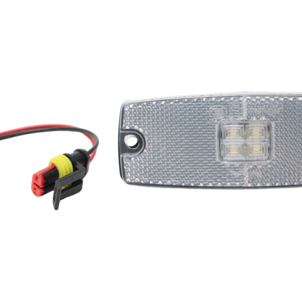 Cantonal Zijmarkeringslamp LED - 110x44 mm - 10-30V- wit - losse draad aansluiting