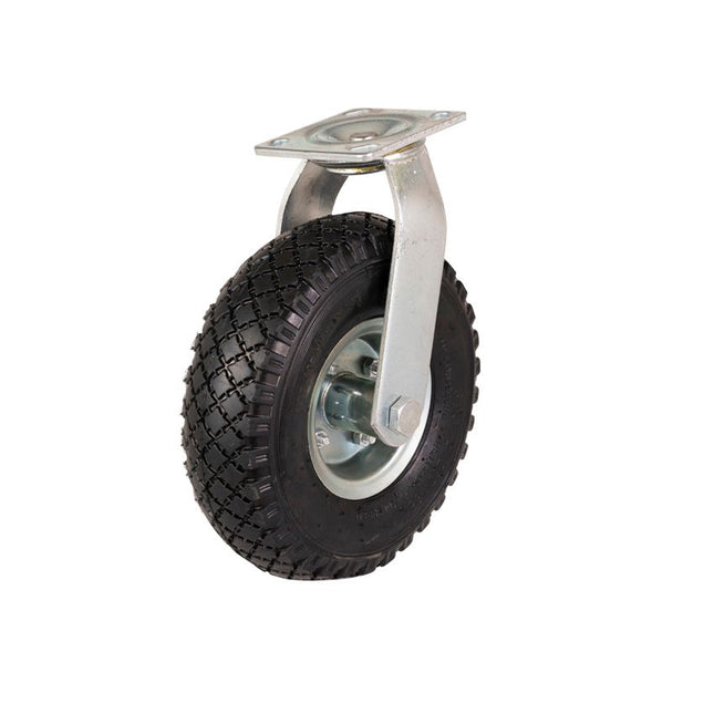 Set van 4x zwenkwielen-transportwielen met rem rubber zwart - 200mm Set van 4x zwenkwielen-transportwielen met rem rubber zwart - 200mm