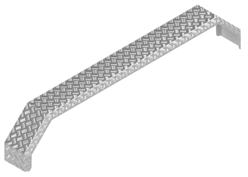 De Haan Aluminium traanplaat spatbord voor tridem asser - 2250x240x400 mm