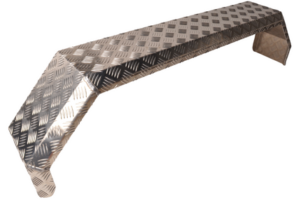 De Haan Aluminium traanplaat spatbord voor tridem asser - 2250x240x400 mm