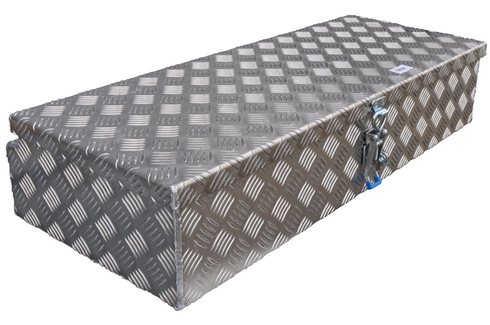 De Haan DE HAAN BOX H - 900x380x190 mm - waterdichte en stofdichte aluminium traanplaat disselbak - voorzien van vlinderslot of spansluiting